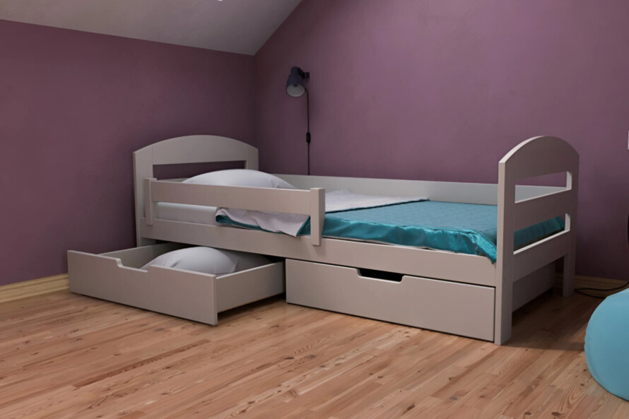 Дитяче ліжко з бортиком Вінні (бук) Колір RAL