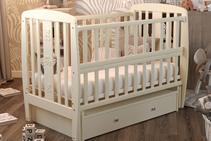 Кроватка детская Друзья Цвет Слоновая Кость