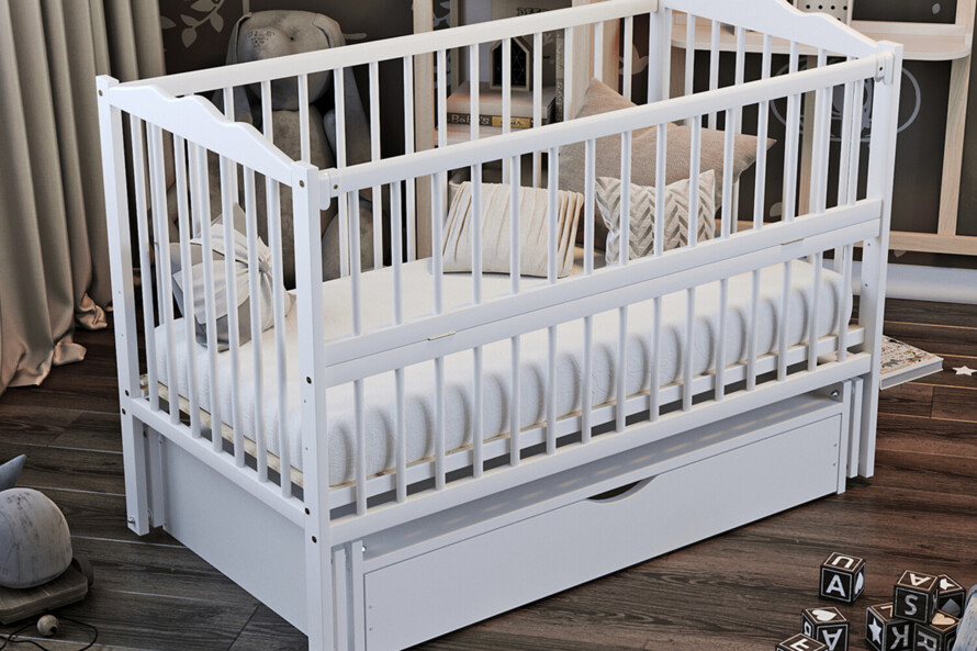 Кроватка детская Радуга Цвет Белый