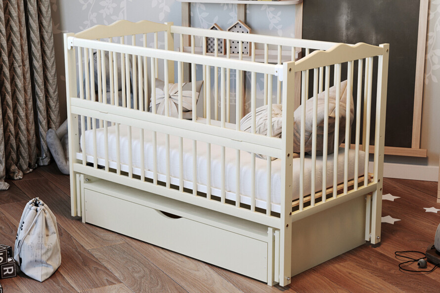 Кроватка детская Радуга Цвет Слоновая Кость