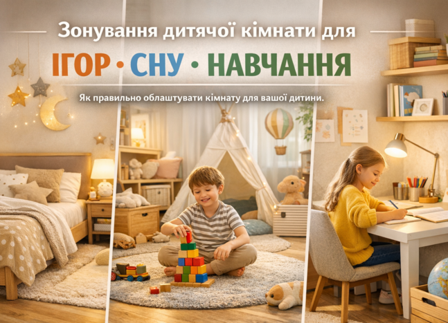 Зонування дитячої кімнати