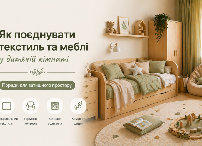 Як поєднувати текстиль та меблі в дитячій кімнаті