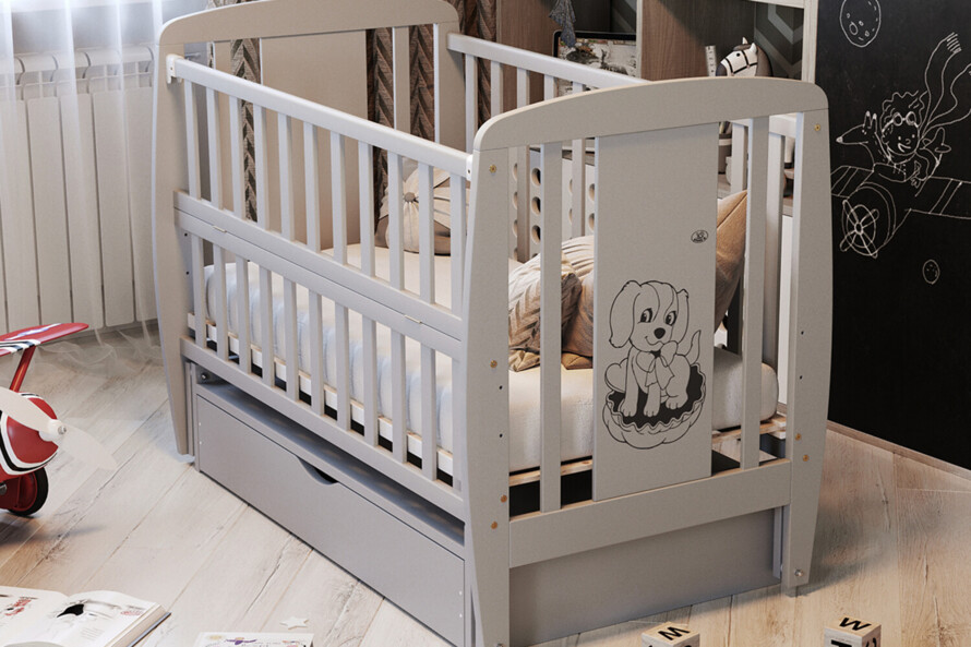 Ліжечко дитяче Песик Колір Сірий