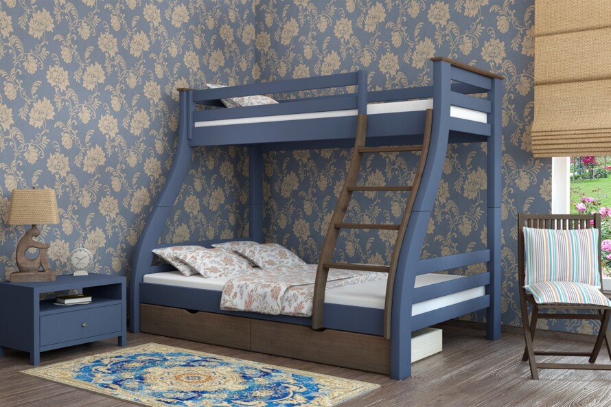 Ліжко двоярусне тримісне Аляска Колір RAL