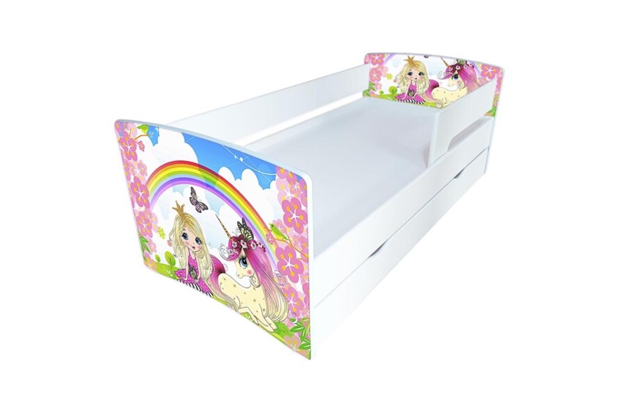 Дитяче ліжко для дівчинки із захисним бортиком і ящиком Кіндер Кул 17