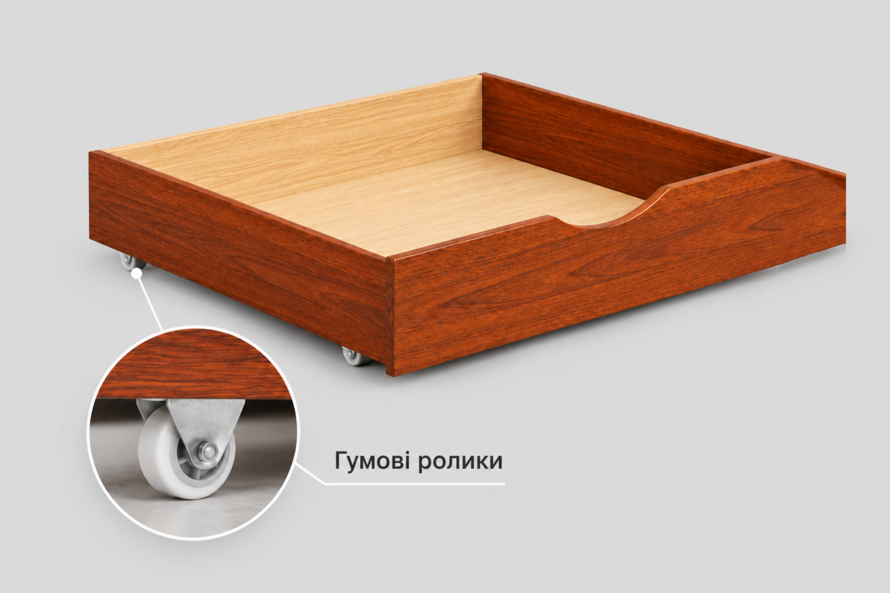Дитяче ліжко з дерева Нота Плюс (щит Бук) Колір Каштан 