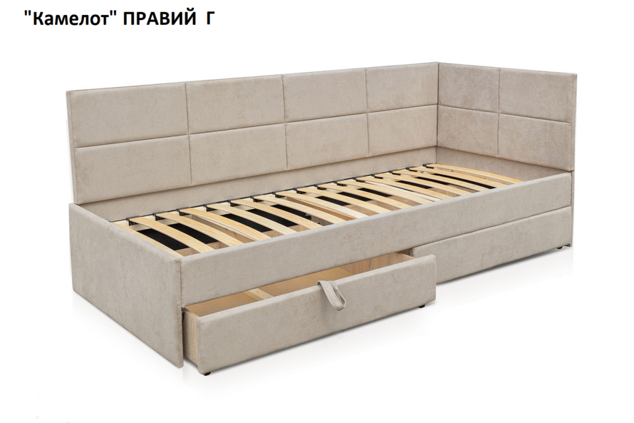 Ліжко дитяче з м`якою спинкою Камелот бежевий   