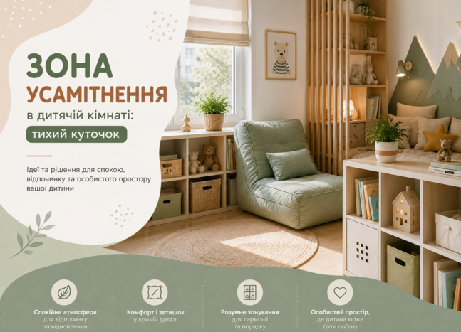 Зона усамітнення в дитячій кімнаті: тихий куточок