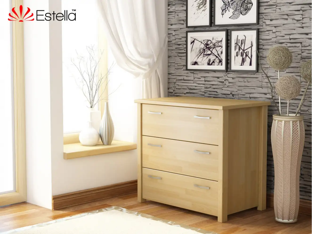 Комод Тесса (Щит Бука) Цвет Каштан