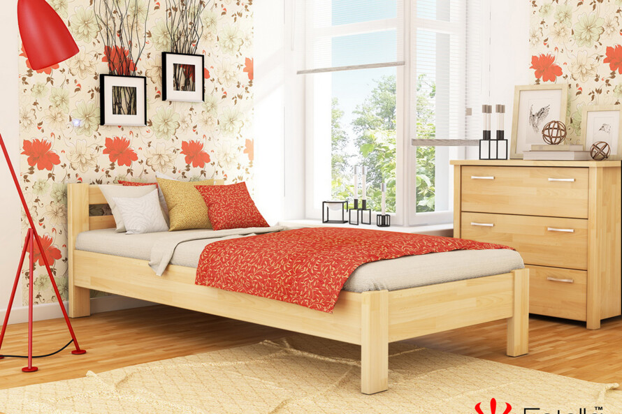 Ліжко підліткове дерев`яне Рената (бук) Білий