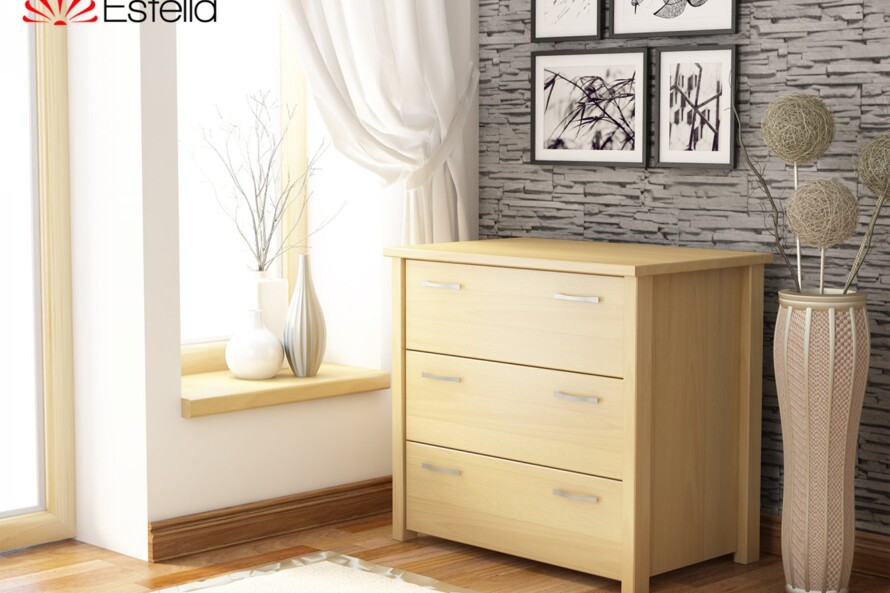 Комод Тесса (Массив Бука) Цвет Орех Темный