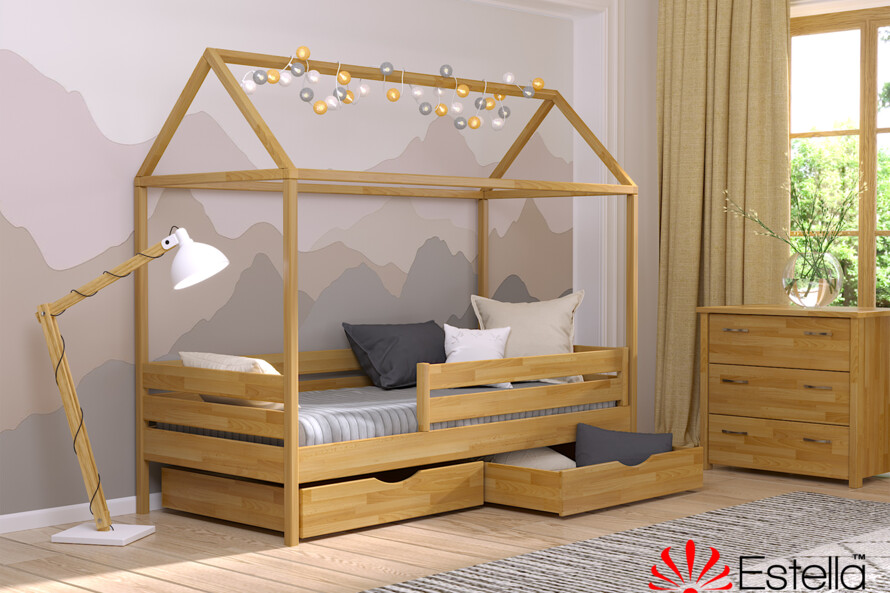 Кровать Домик Амми (бук) Цвет Комби Венге + Белый