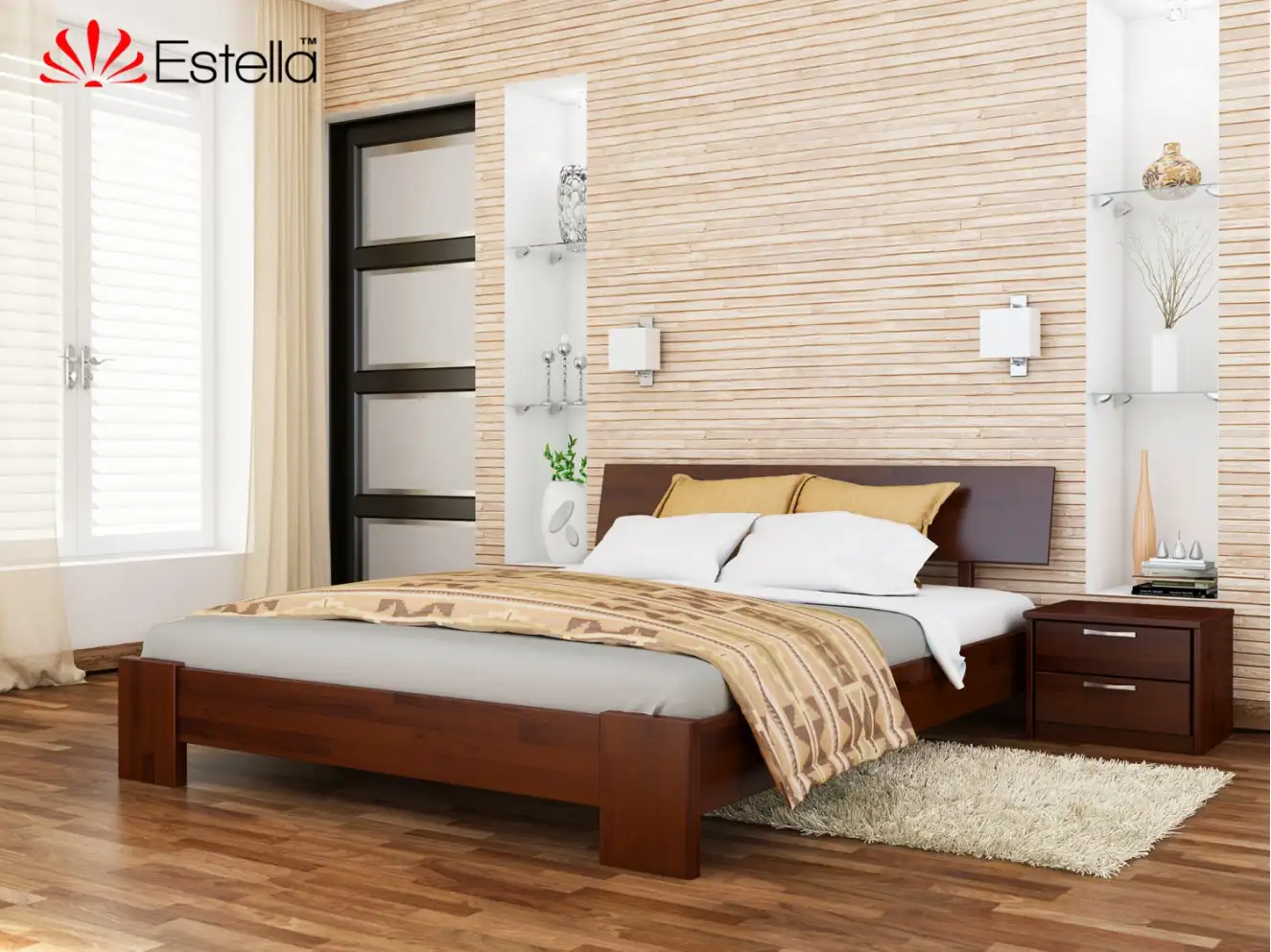 Дерев`яне ліжко Титан (бук) Колір Білий