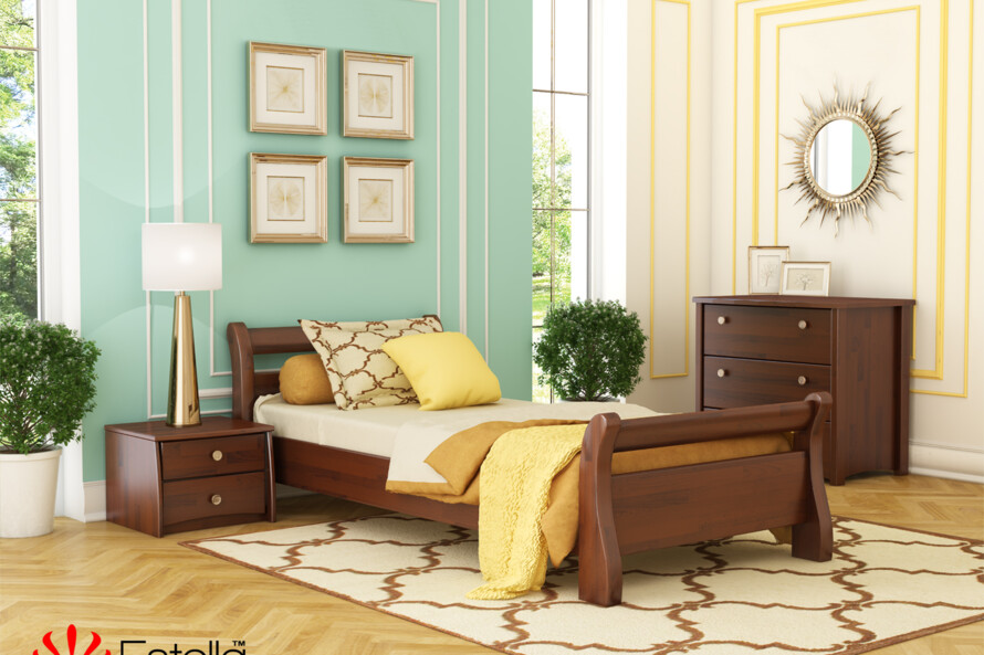 Ліжко з дерева Діана (бук) Колір Білий