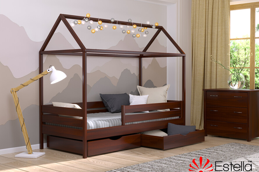 Детская кровать домик с дерева Амми (бук) Натуральный