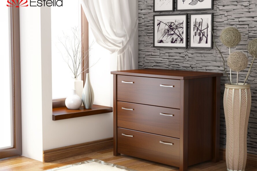 Комод Тесса (Массив Бука) Цвет Орех Темный