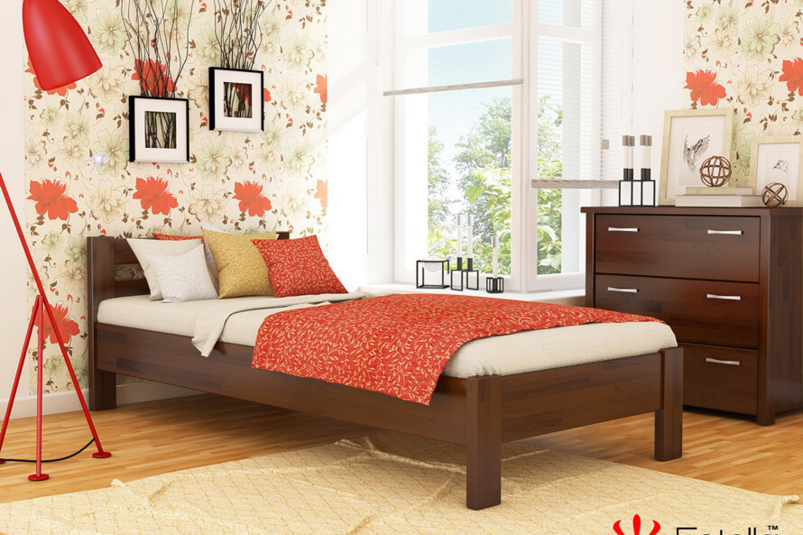 Ліжко підліткове дерев`яне Рената (бук) Білий