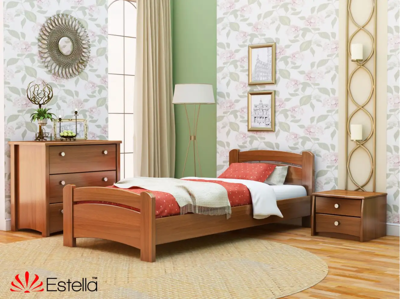 Кровать с дерева Венеция (бук) Натуральный