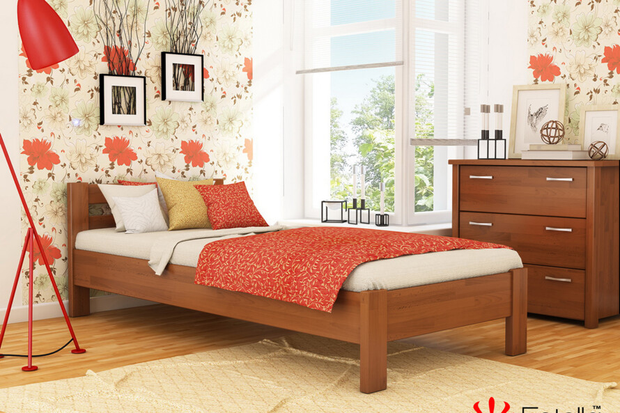 Ліжко підліткове дерев`яне Рената (бук) Білий