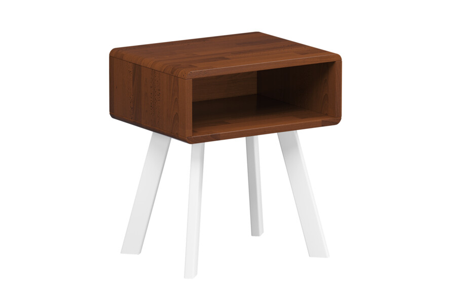 Тумба прикроватная Атлас (Щит Бука) Цвет Комби Ольха Темная + Белый