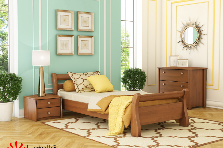 Ліжко з дерева Діана (бук) Колір Білий