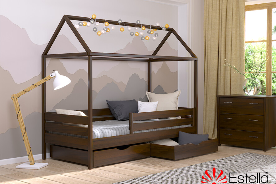 Детская кровать домик с дерева Амми (бук) Натуральный