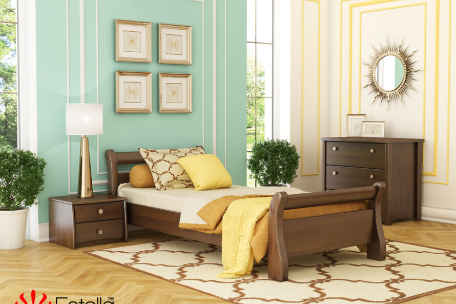 Ліжко з дерева Діана (бук) Колір Білий