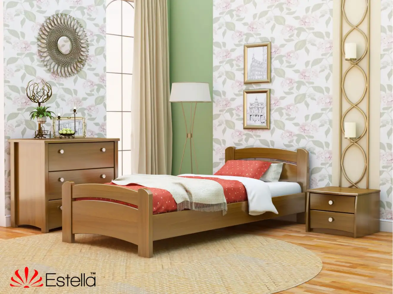 Кровать с дерева Венеция (бук) Натуральный