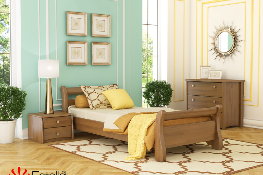 Ліжко з дерева Діана (бук) Колір Білий