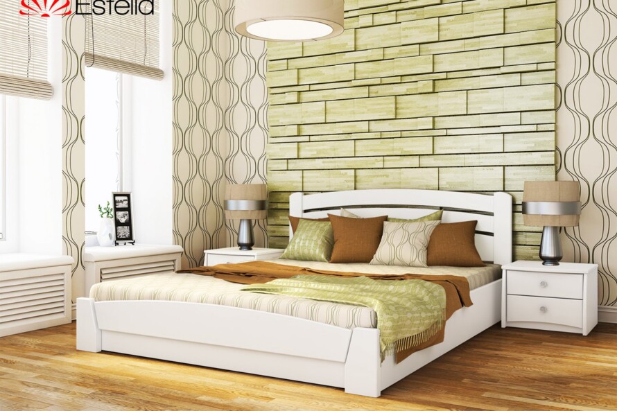 Ліжко з дерева Селена Ауре (бук) Горіх Темний