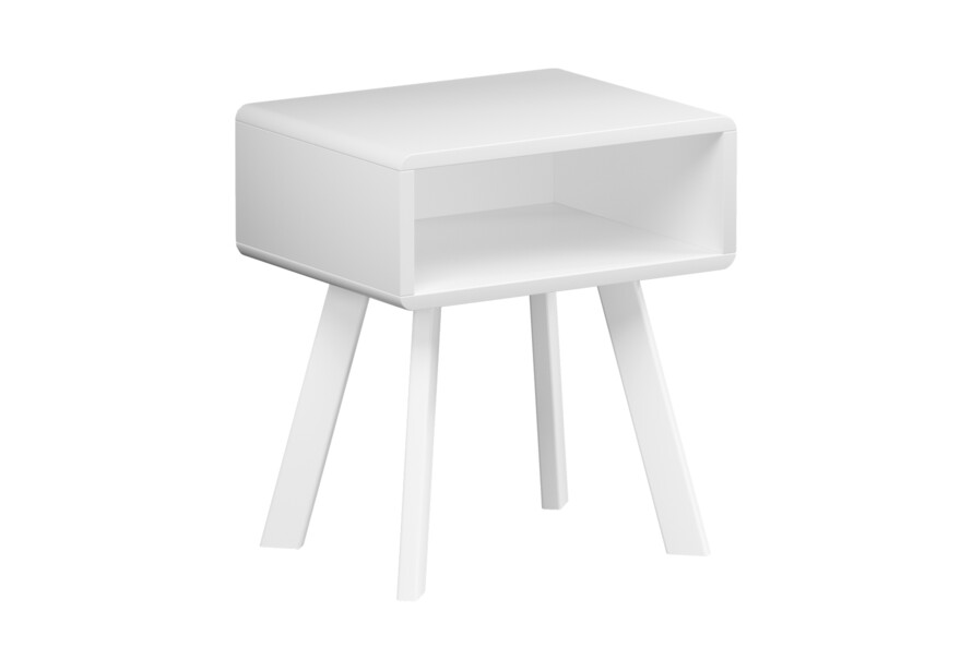 Тумба прикроватная Атлас (Массив Бука) Цвет Комби Каштан + Белый