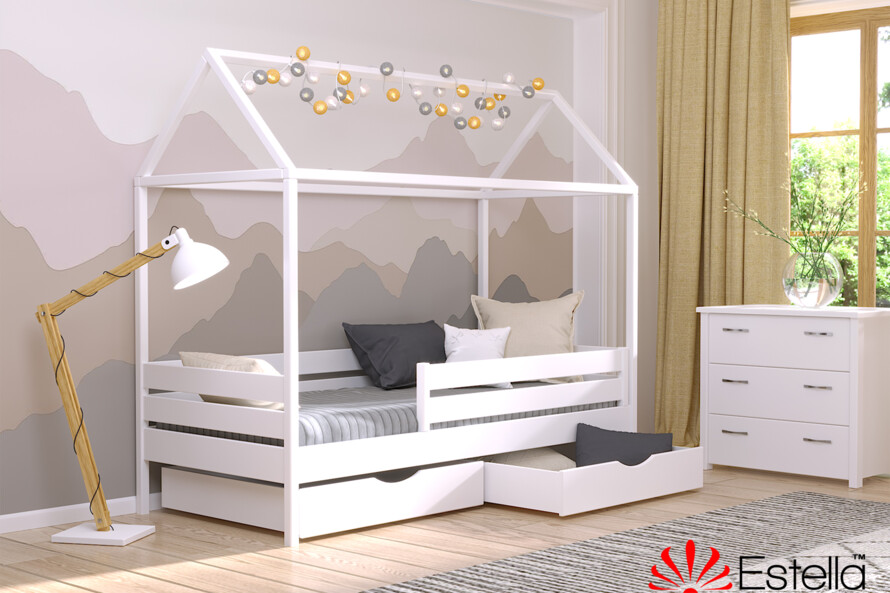 Детская кровать домик с дерева Амми (бук) Натуральный