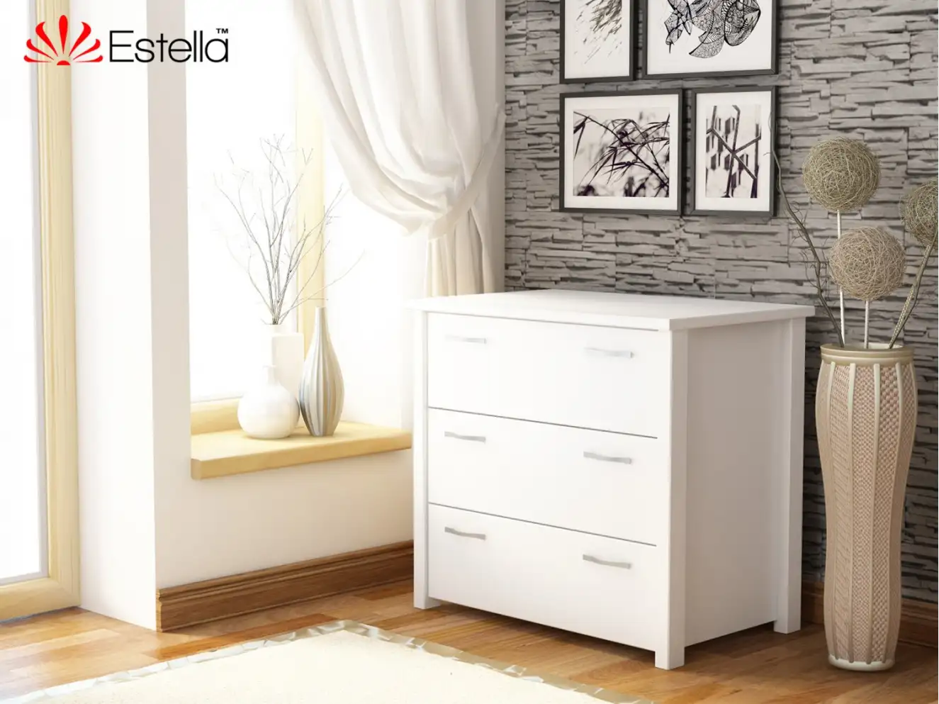 Комод Тесса (Щит Бука) Цвет Каштан