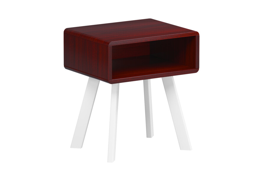 Тумба прикроватная Атлас (Массив Бука) Цвет Комби Каштан + Белый