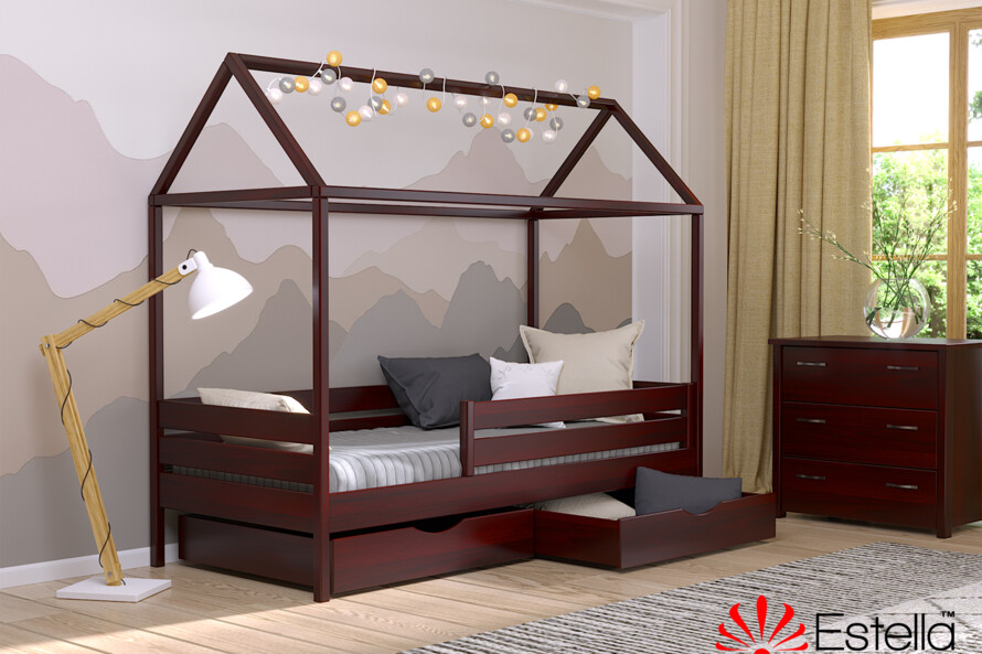 Детская кровать домик с дерева Амми (бук) Натуральный