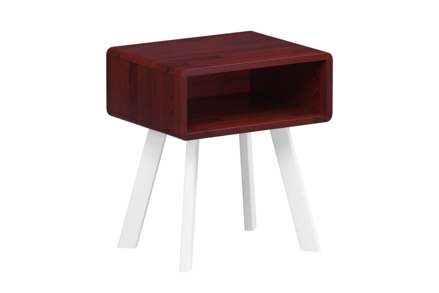 Тумба прикроватная Атлас (Щит Бука) Цвет Комби Ольха Темная + Белый