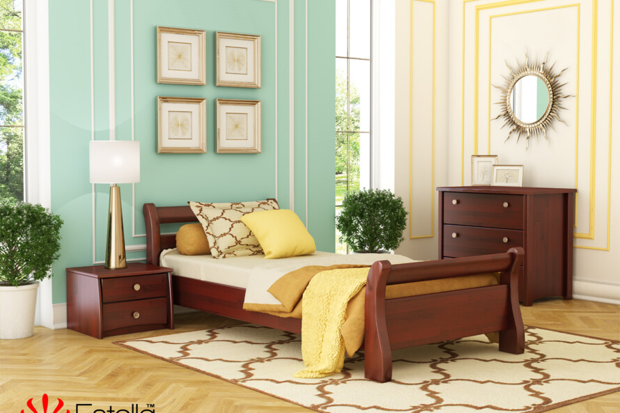 Ліжко з дерева Діана (бук) Колір Білий