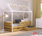Кровать Домик Амми (бук) Цвет Комби Венге + Белый