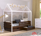 Кровать Домик Амми (бук) Цвет Комби Венге + Белый