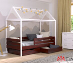 Кровать Домик Амми (бук) Цвет Комби Венге + Белый