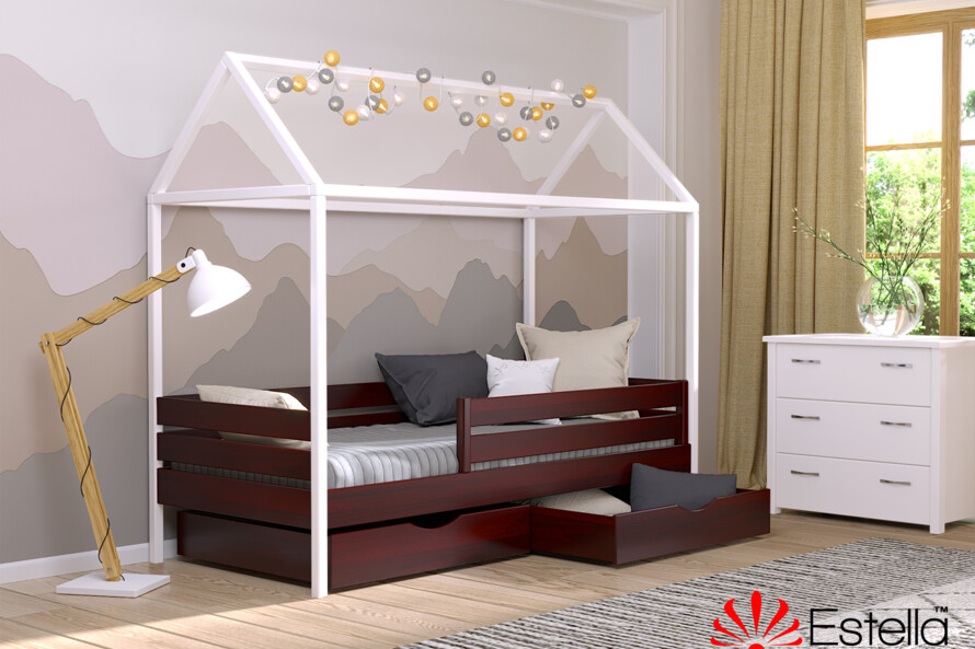 Детская кровать домик с дерева Амми (бук) Натуральный