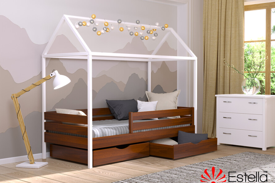 Детская кровать домик с дерева Амми (бук) Натуральный