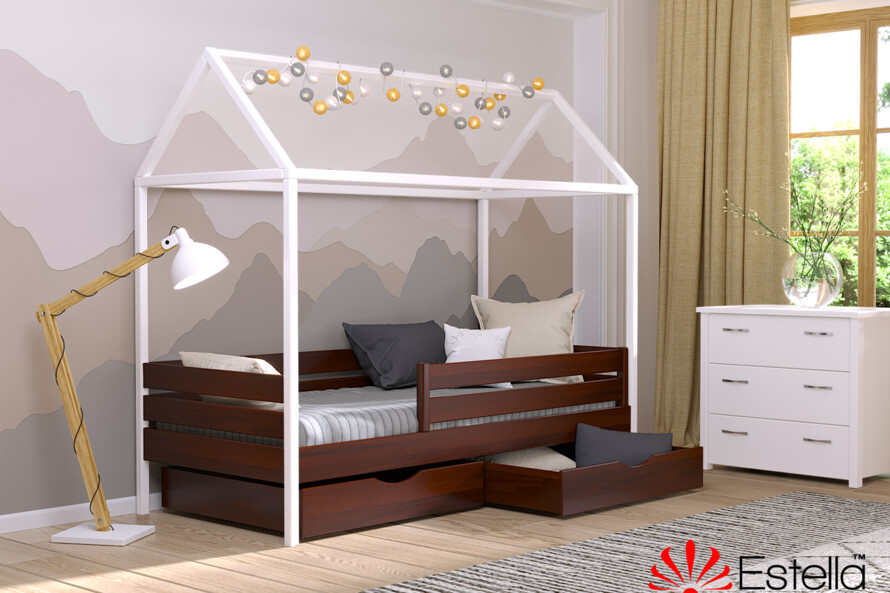 Детская кровать домик с дерева Амми (бук) Натуральный