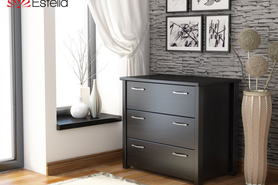 Комод Тесса (Массив Бука) Цвет Орех Темный