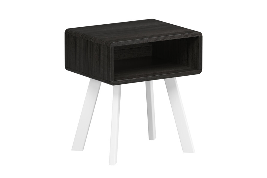 Тумба прикроватная Атлас (Массив Бука) Цвет Комби Каштан + Белый