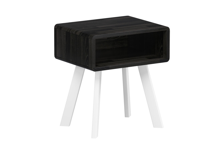 Тумба прикроватная Атлас (Щит Бука) Цвет Комби Ольха Темная + Белый