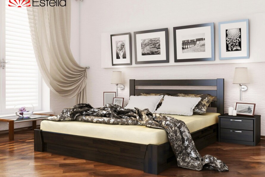 Кровать с дерева Селена (Щит Бука) Цвет Белый