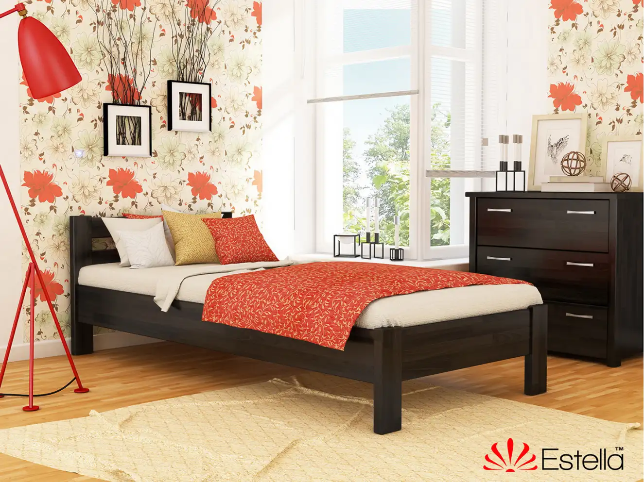 Кровать подростковая деревянная Рената (бук) Белый