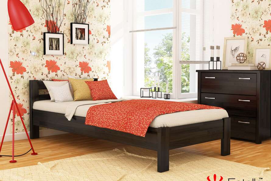 Ліжко підліткове дерев`яне Рената (бук) Білий