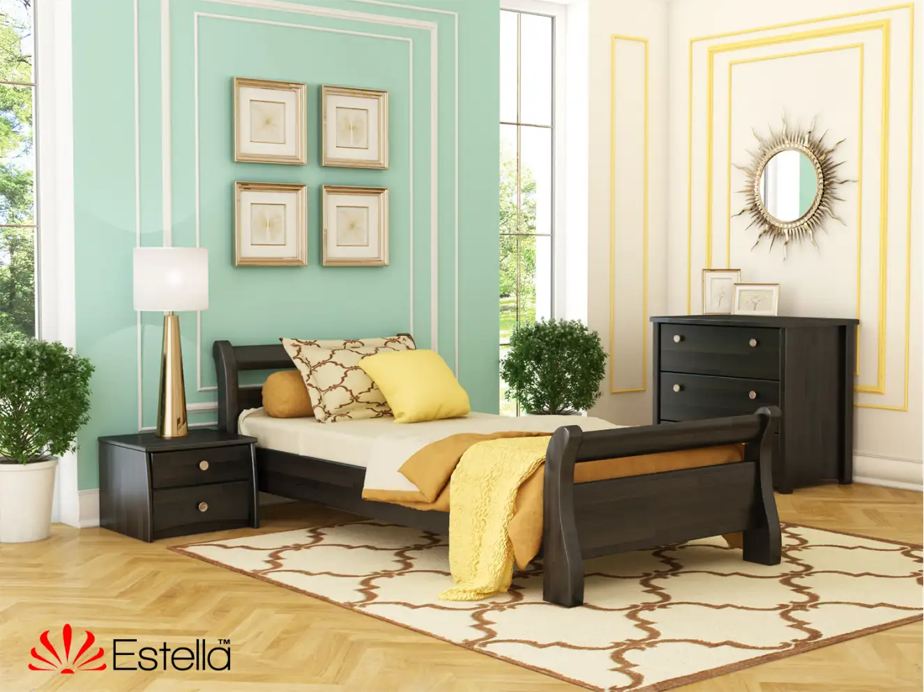 Кровать с дерева Диана (бук) Цвет Белый